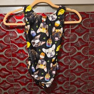 Foxy's Open Back Birthday Dog Print Leotard
